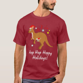 T-shirt Mamã e Joey do canguru em feriados Hoppy do Natal