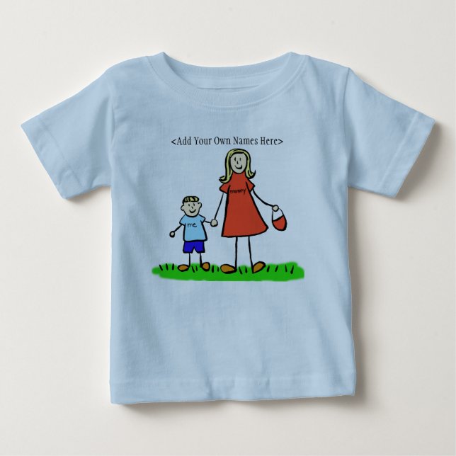 T-Shirt mamãe & Me (loira - Adicionar Nomes Person (Frente)