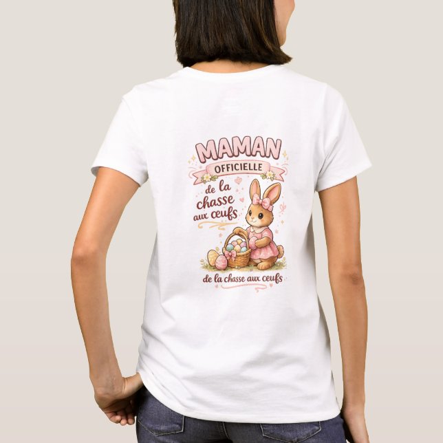 T-shirt Maman Pâques – Team Chocolat-Idée cadeau m (Verso)