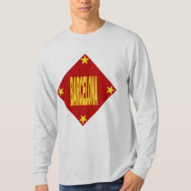 T-shirt manches longues cendre Design BARCELONA (Frente)