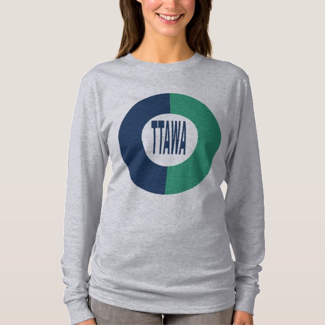 T-shirt manches longues gris pour femmes OTTAWA (Frente)
