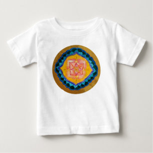 T-Shirt Mandala Baby Fine Jersey Positivo, Branco