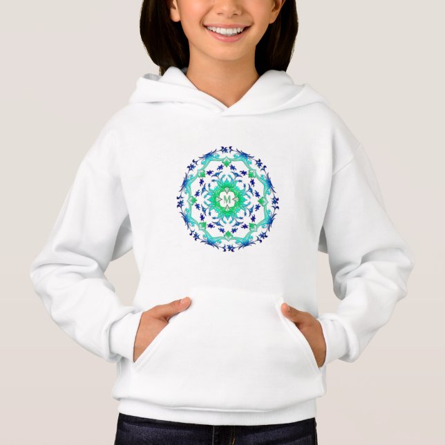 T-shirt Mandala floral. monograma (Frente)