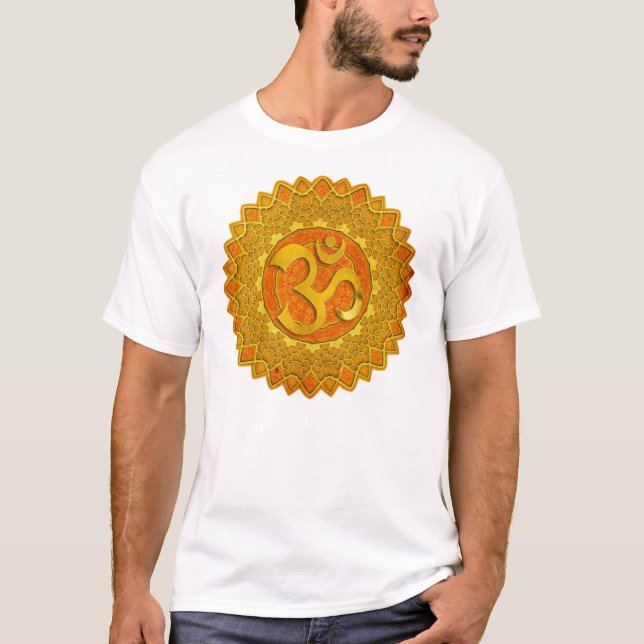 T-shirt MANDALA OM - alaranjado (Frente)