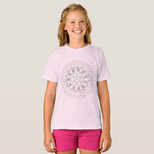 T-shirt - Mandala - Padrão para a cor (Frente Completa)