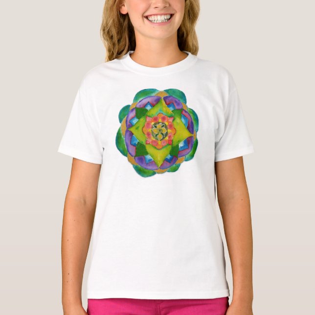 T-shirt Mandala Painting Positive Girls' LAT SportJurament (Frente)