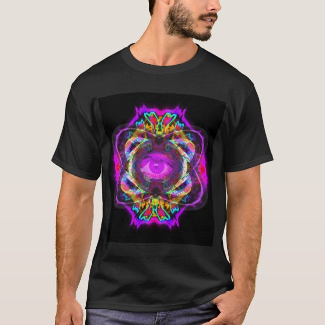 T-shirt Mandala roxa do olho (Frente)