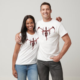 T-shirt Mandalá Tribal Ornado Preto e Vermelho de Elefante