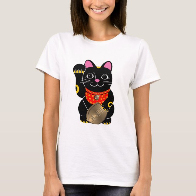 T-shirt Maneki preto Neko (Frente)