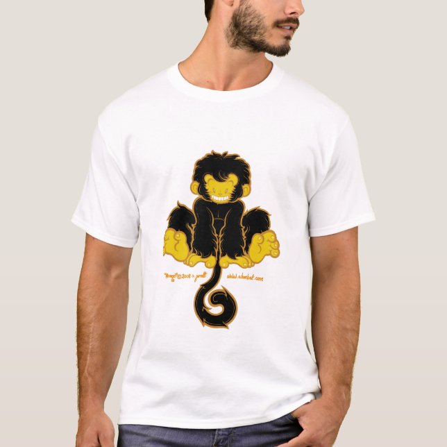 T-shirt maníaco do macaco 4 do Mongo (Frente)