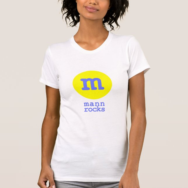 T-shirt Mann balança (branco/amarelo/azul) (Frente)