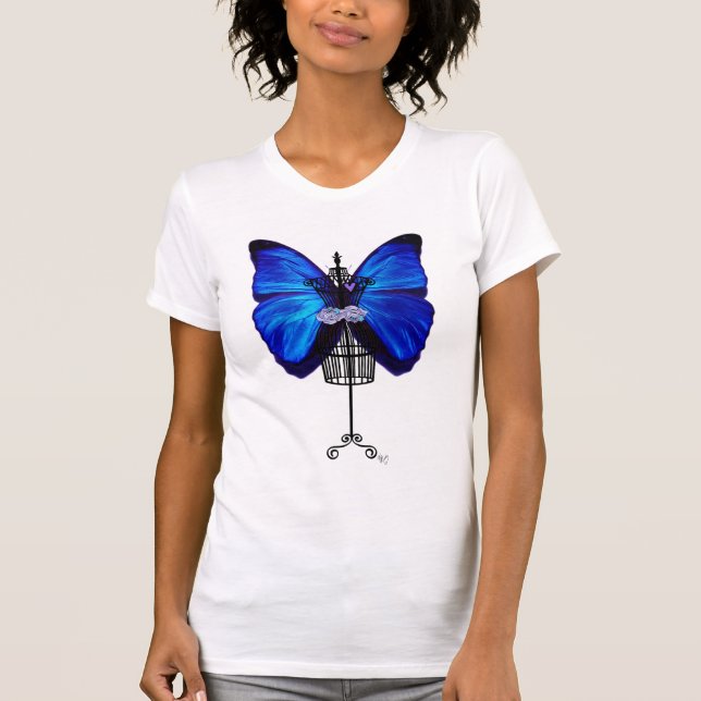 T-shirt Mannequin Blue Butterfly (Frente)