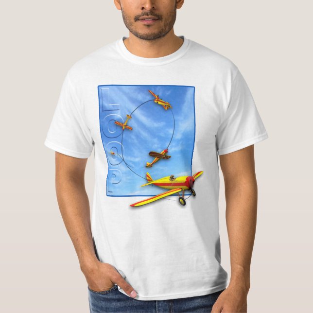 T-shirt Manobra Aerobatic do laço com avião (Frente)