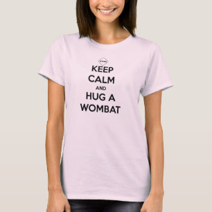 T-shirt Mantenha a calma e abrace um Wombat (Lite)