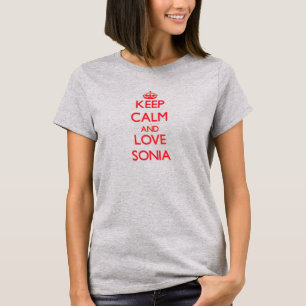 T-shirt Mantenha a calma e ame Sonia