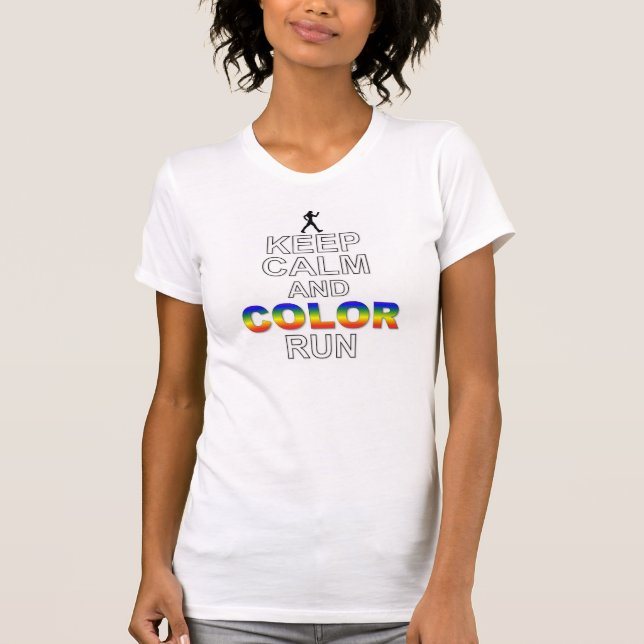 T-shirt Mantenha a calma e colora o funcionamento (Frente)