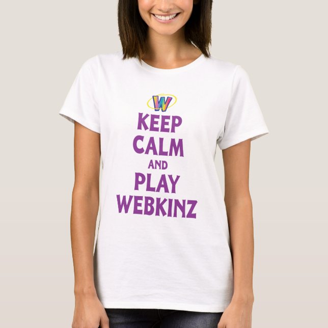 T-shirt Mantenha a calma e o jogo Webkinz (Frente)