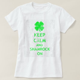 T-shirt Mantenha a calma e o trevo no DS