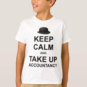 T-shirt Mantenha a calma e pegue a contabilidade