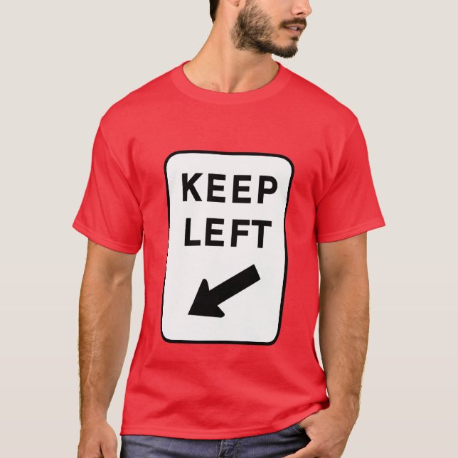 T-shirt Mantenha à esquerda (a onça) (Frente)