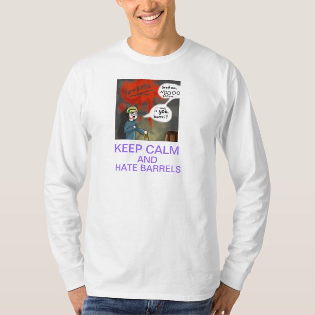 T-shirt Mantenha a luva longa calma de PewDiePie (Frente)