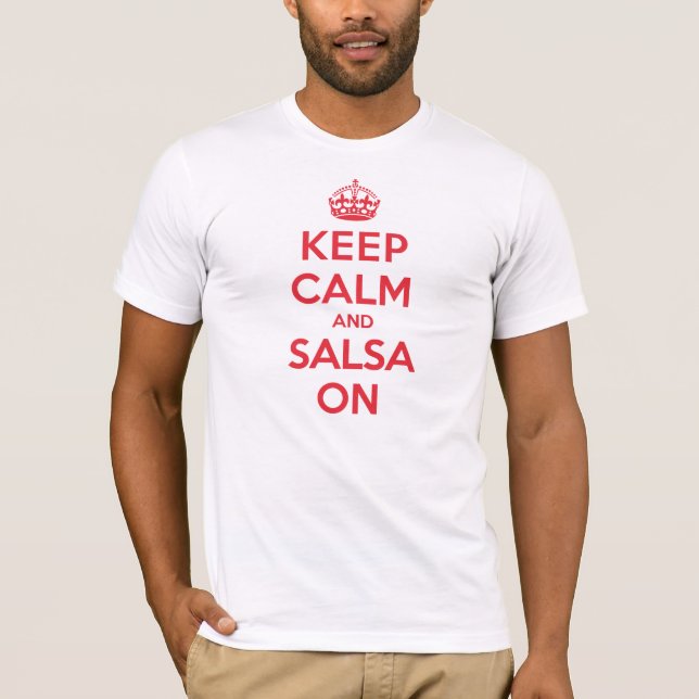 T-shirt Mantenha a salsa calma (Frente)
