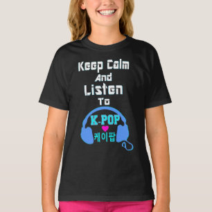 T-shirt ♪♥Mantenha Calma & Ouça KPop American Apparel T♥♫
