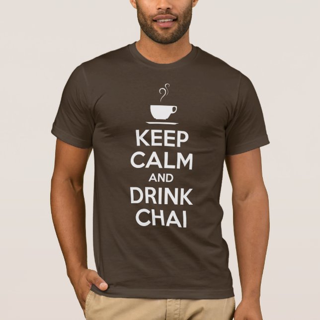 T-SHIRT MANTENHA CALMO E BEBIDA CHAI (Frente)