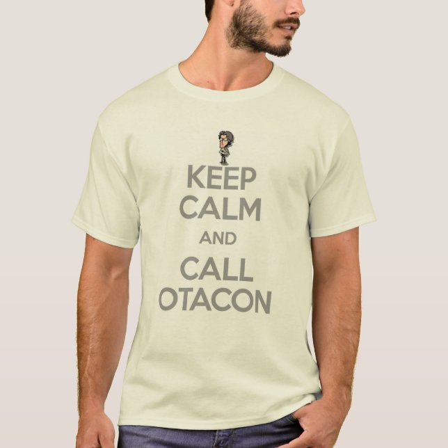 T-shirt Mantenha calmo e chamada Otacon (Frente)