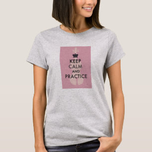 T-shirt Mantenha Camisa-Meninas do violino T da calma e da