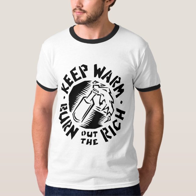 T-shirt MANTENHA MORNO - para queimar os RICOS! (Frente)