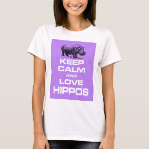 T-shirt Mantenha o roxo da calma e do design de Hippotamus