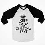 T-shirt Mantenha-se calmo e Crie o seu próprio Faça Adicio<br><div class="desc">Acalme-se e Crie seu próprio Faça a adição de texto para a camiseta Raglan dos homens só para você.</div>