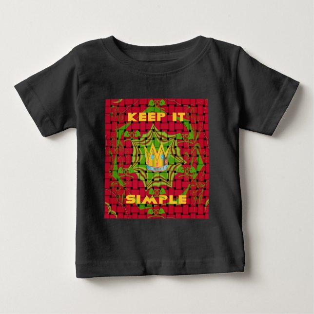 T-shirt Mantenha Simples: impressão Floral Vermelho De For (Frente)