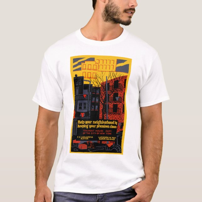 T-shirt Mantenha sua vizinhança limpa (Frente)