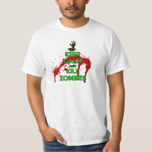 T-shirt mantenha zombis calmos e do matar