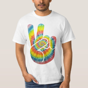 T-shirt Mão da paz da tintura do laço