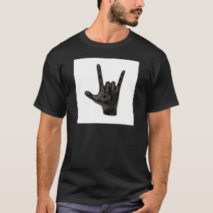 T-shirt mão de chifres diabólicos