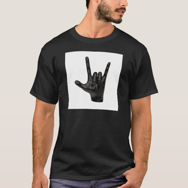 T-shirt mão de chifres diabólicos (Frente)