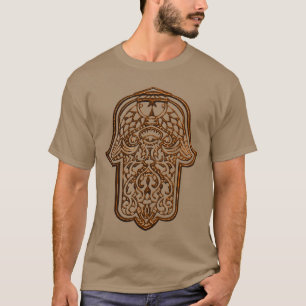 T-shirt Mão do Henna de Hamsa (alaranjado)