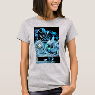 T-shirt Mão preta com painel do crânio