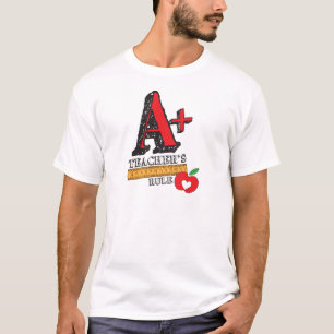 T-shirt Mão Vermelha e Negra Desenhou Uma Regra de Profess