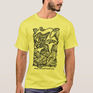 T-shirt - mãos amiga - Janice Yudell - amarelo