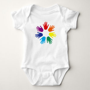 T-shirt Mãos arco-íris