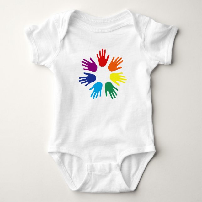 T-shirt Mãos arco-íris (Frente)