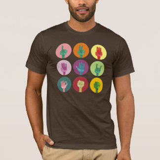 T-shirt mãos de pop art