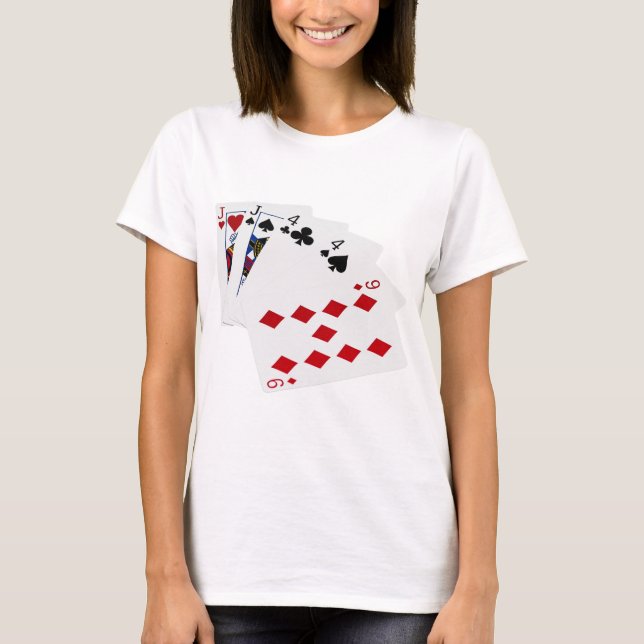 T-shirt Mãos-Poker - Dois Pares - Tomada, Quatro (Frente)