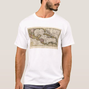 T-shirt Mapa 1790 das Índias Ocidentais pela coisa