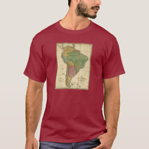 T-shirt Mapa 1826 de Ámérica do Sul do vintage por Anthony