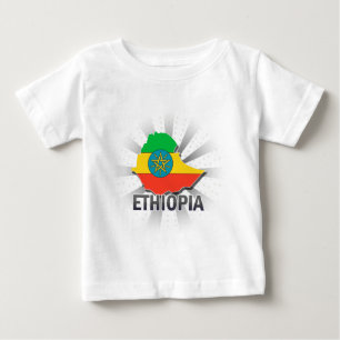 T-shirt Mapa 2,0 da bandeira de Etiópia